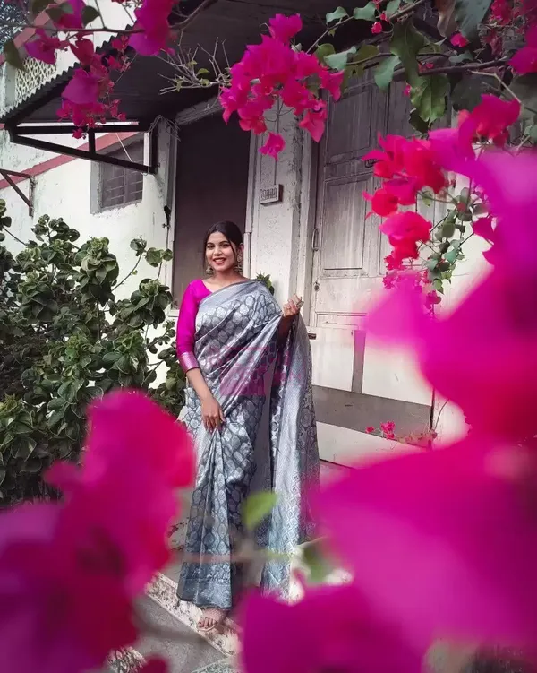 Grey_Woven_Kanjivaram_Silk_Saree_with_Saree_Cover